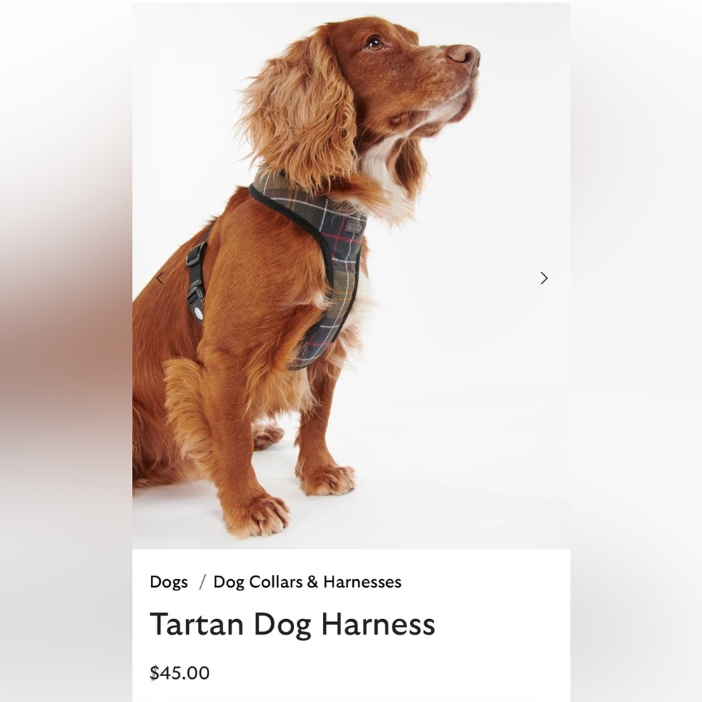 Barbour Tartan Dog Harness - NWOT